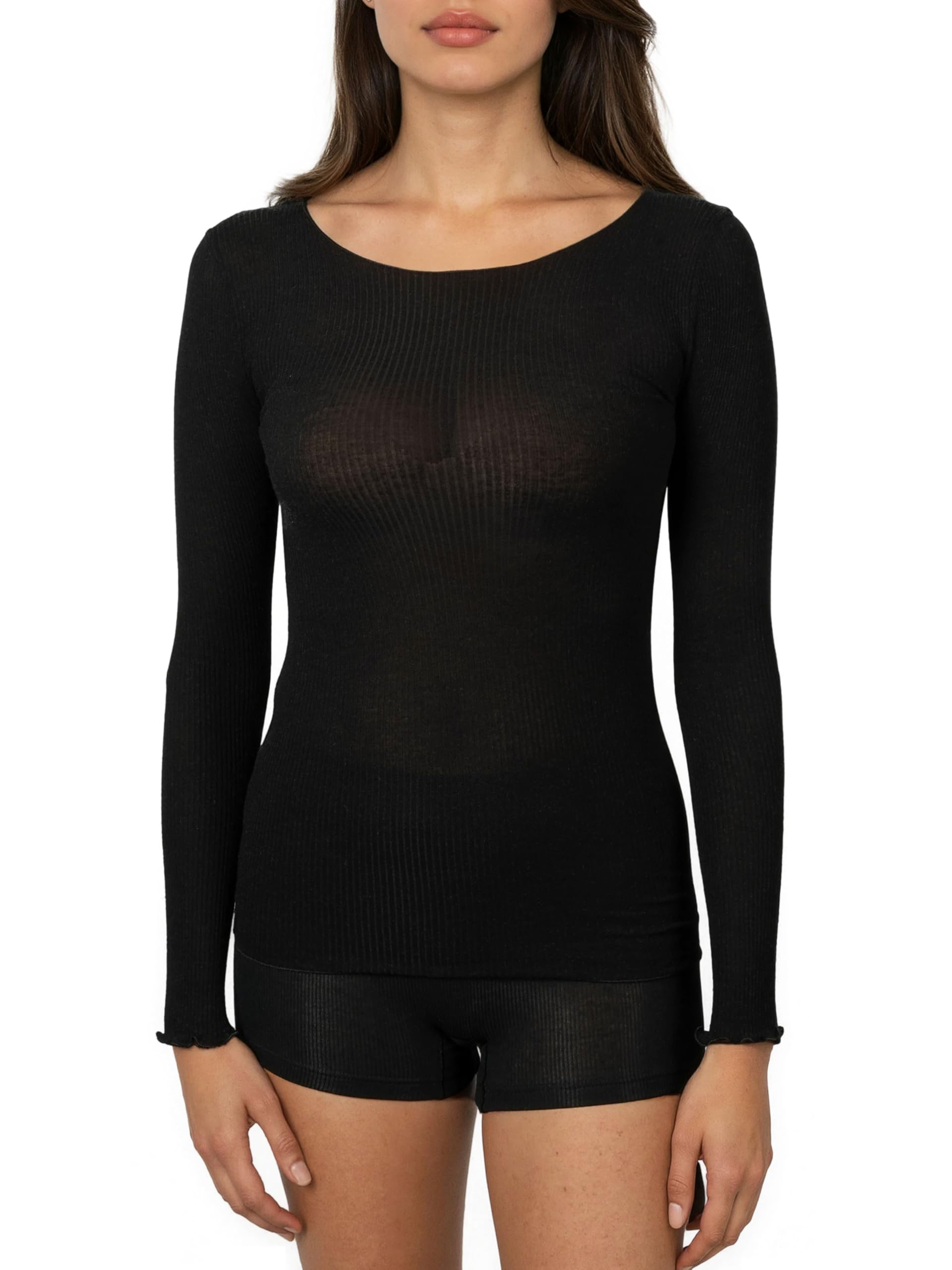 Egi 5140 maglia manica lunga modal cashmere bianco S-M