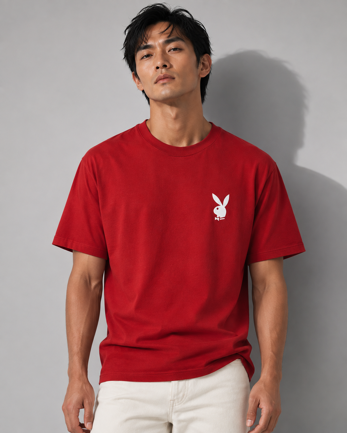 Playboy Eugena Cover t-shirt rossa cotone stampa retro