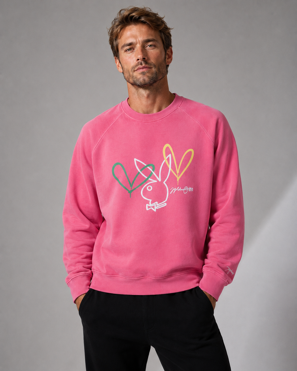 Playboy x JGC Love Bunny felpa unisex nera