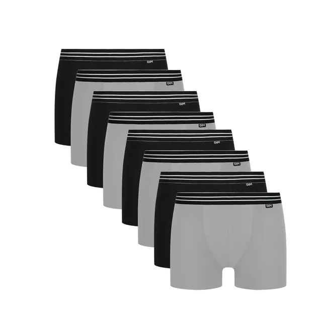 DIM Ecodim Boxer Uomo XL Nero 8 Pezzi Cotone Stretch