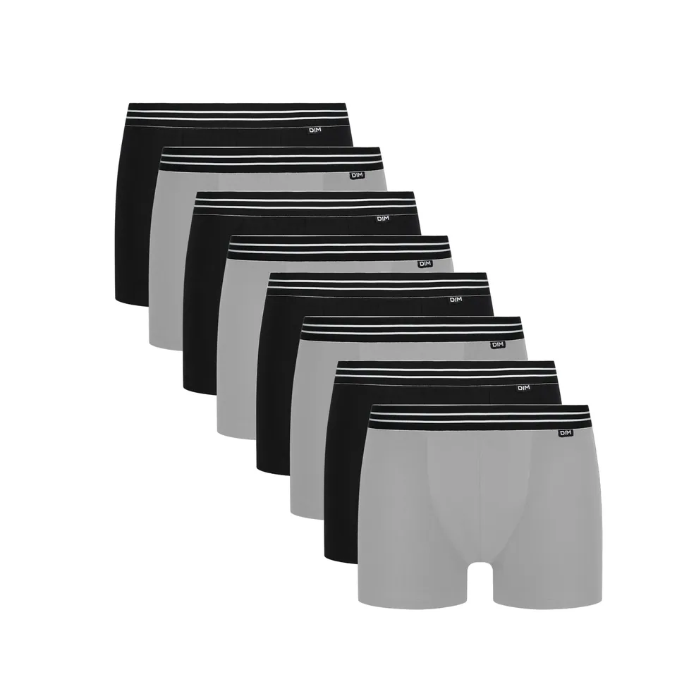 DIM Ecodim Boxer Uomo XL Nero 8 Pezzi Cotone Stretch