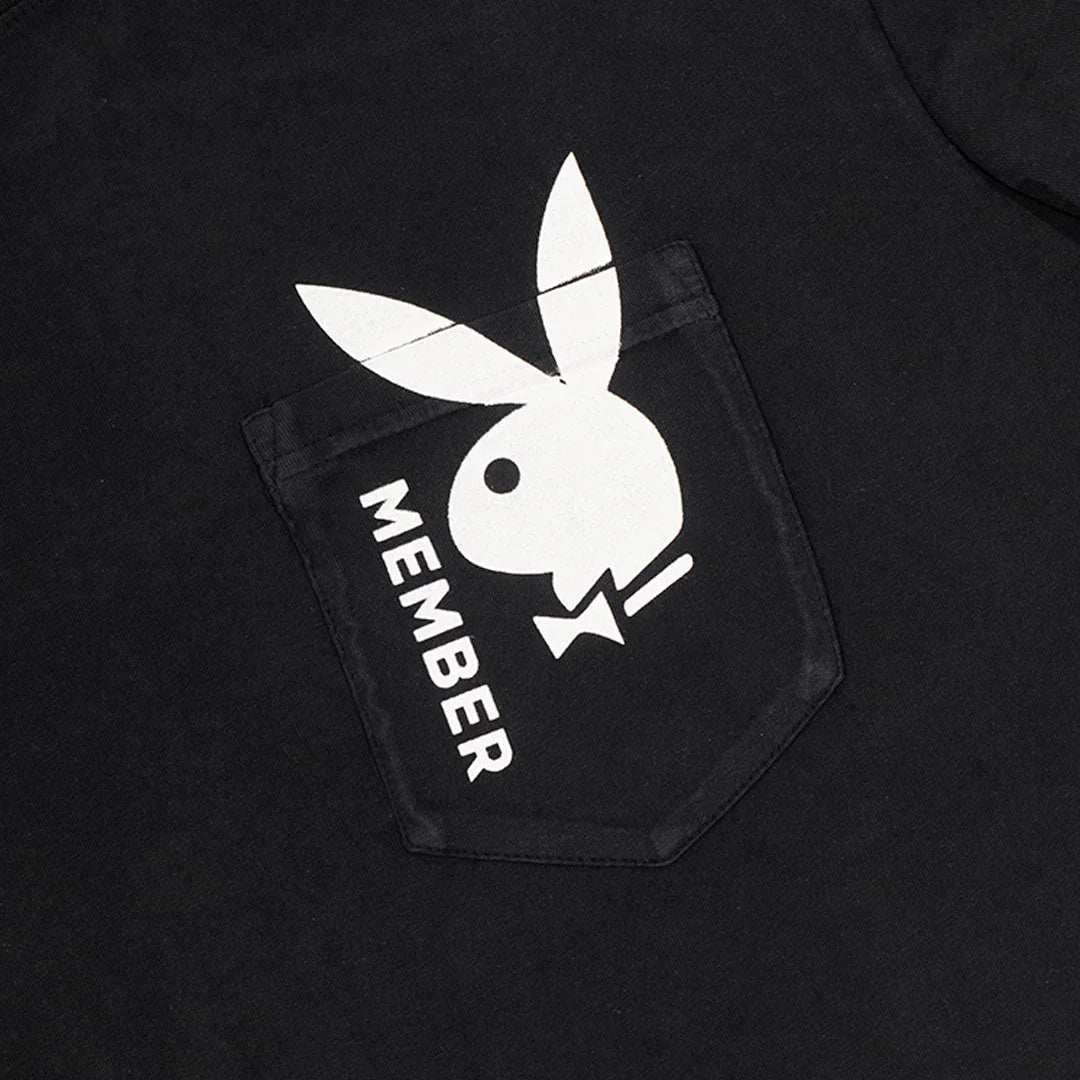 Playboy Bunny Member Pocket Tee t-shirt nera M in cotone