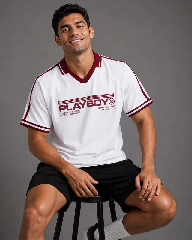 Playboy Pleasure Club Oversized Tee t-shirt bianca cotone