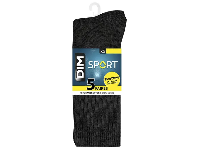 DIM Ecodim calzini sportivi uomo neri pacco 5 cotone