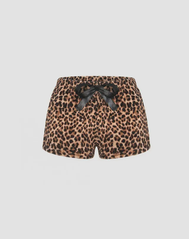 René Rofé 2-Pack Plush Fleece shorts pigiama leopardo S