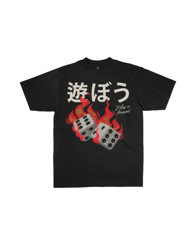 Playboy Fire Dice Tee t-shirt cotone nera unisex