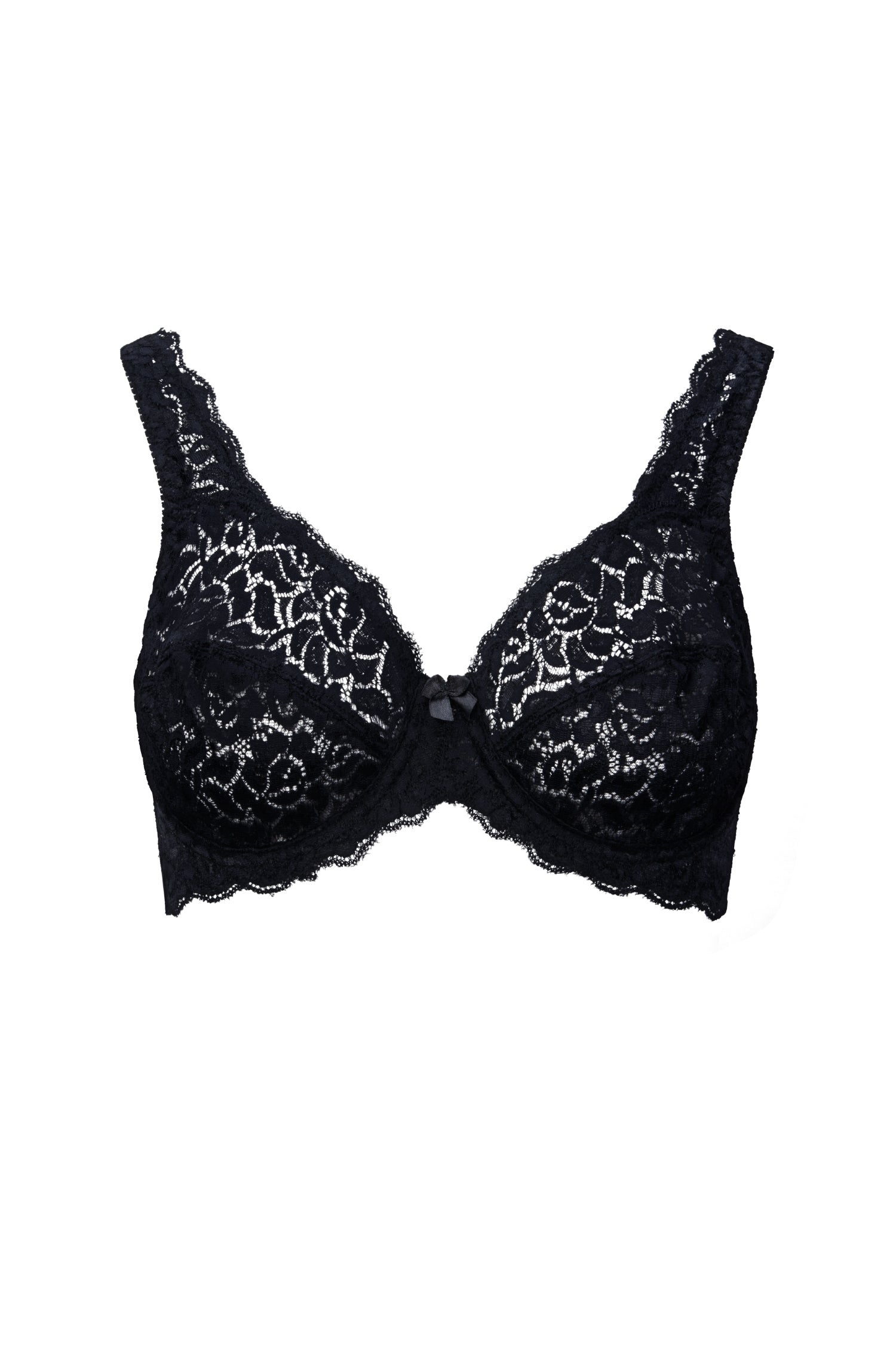 René Rofé Stretch Lace Reggiseno Non Imbottito 2 Pezzi 36B Nero