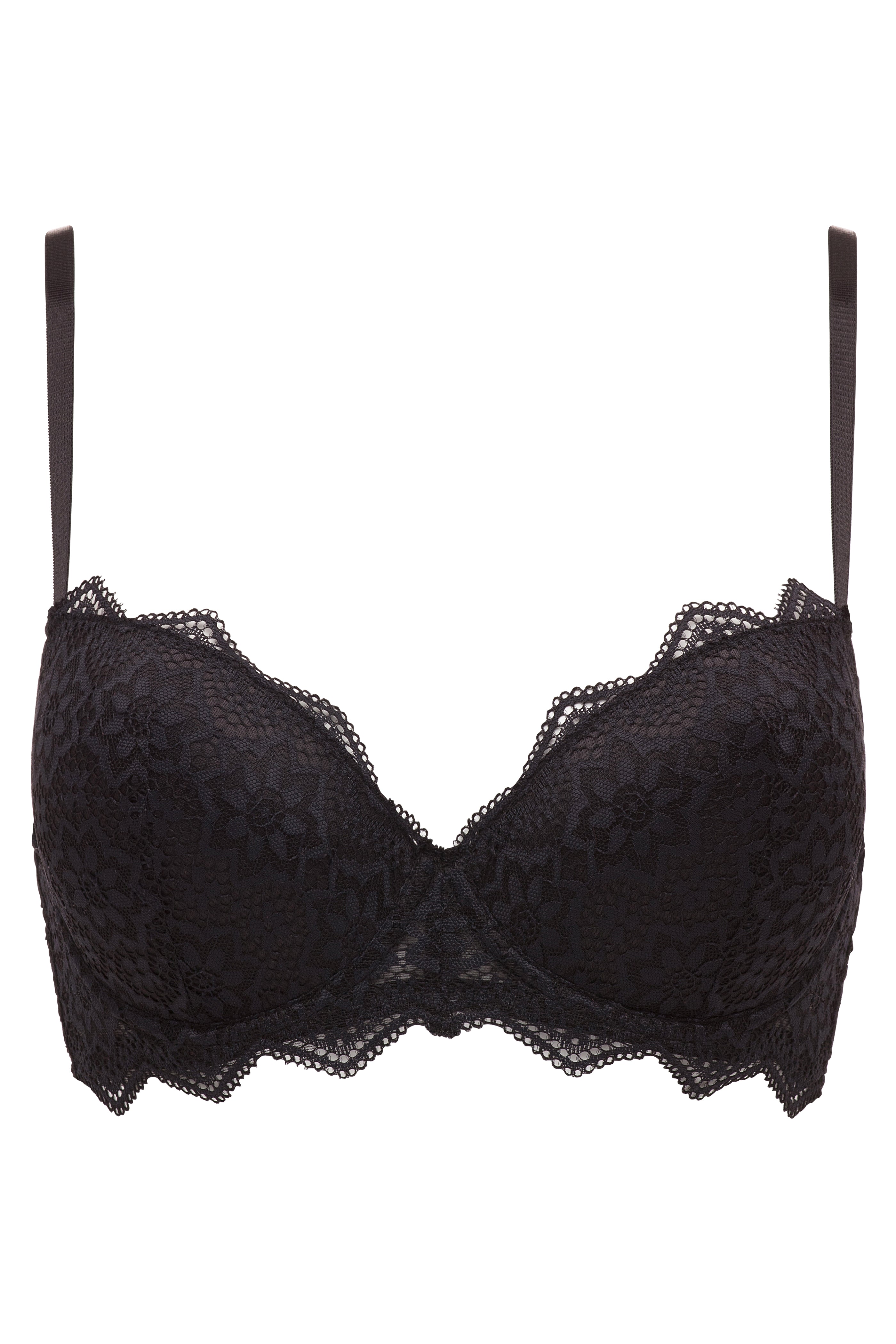 René Rofé Lace Push Up reggiseno pizzo 2 pezzi nero rosso