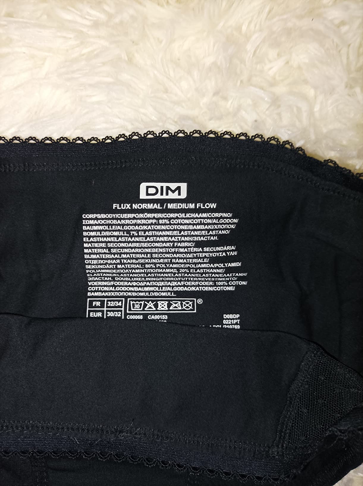 DIM Protect Bio slip mestruale flusso abbondante nero x2