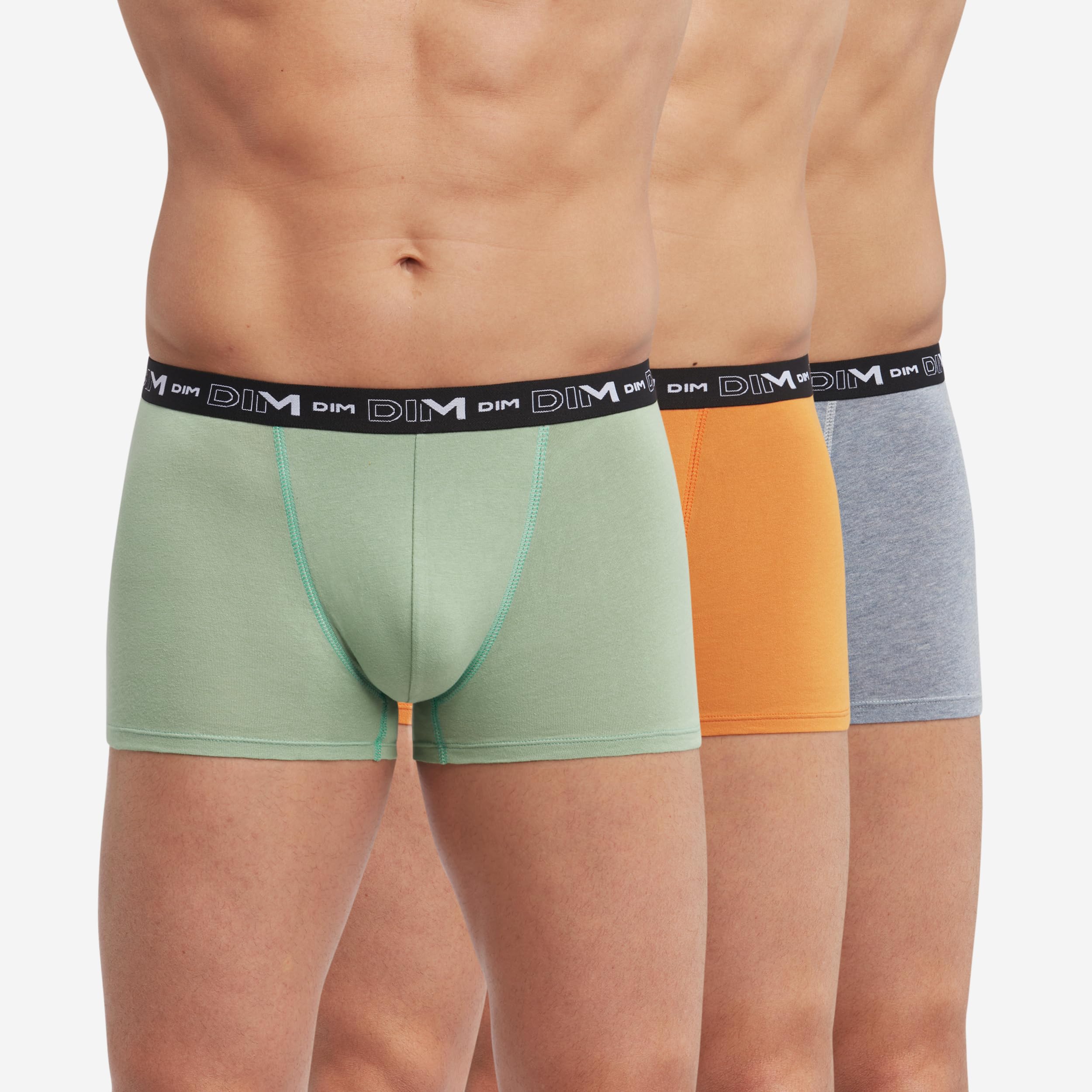 DIM boxer uomo x3 cotone salvia ocra grigio