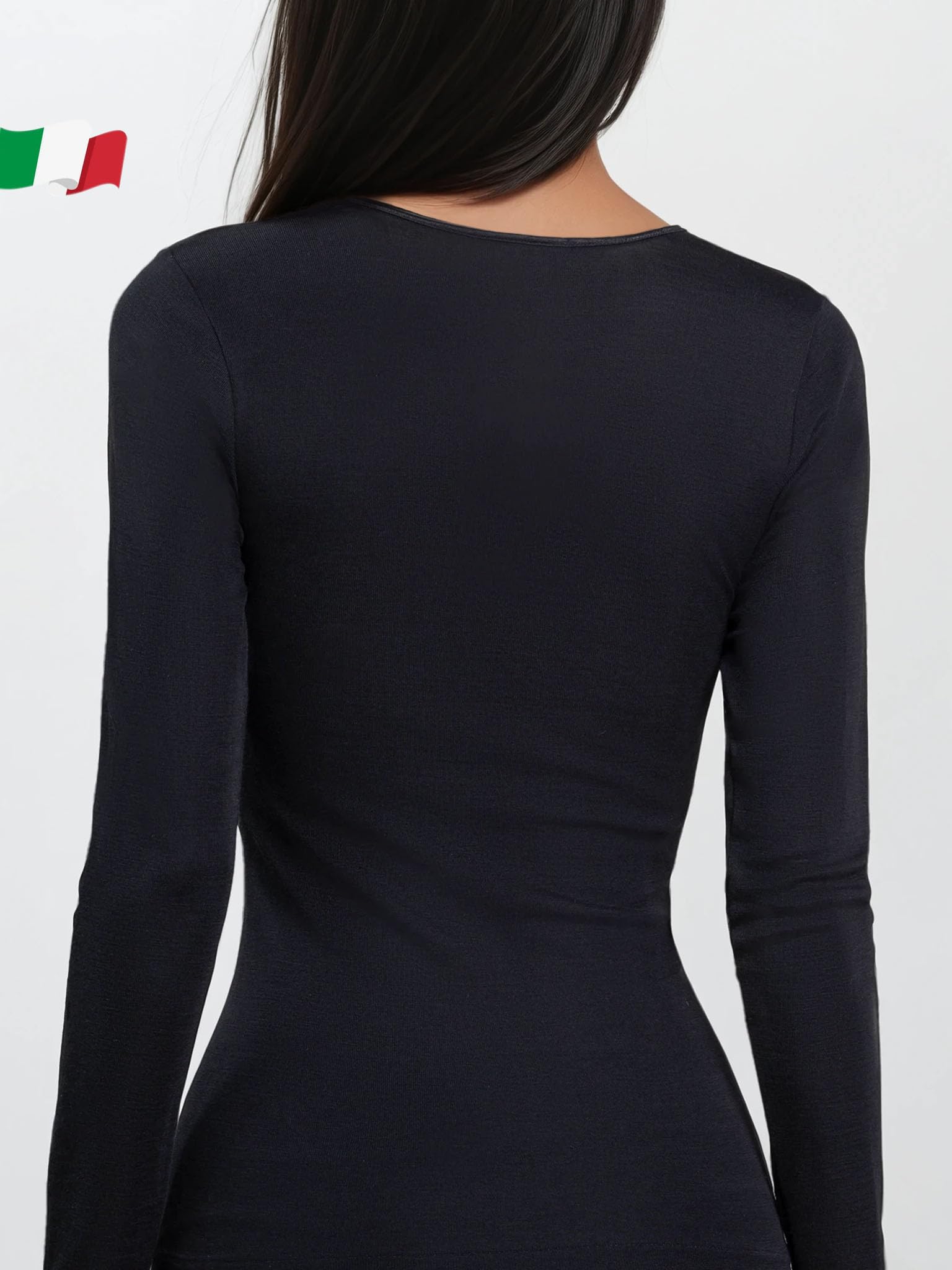 Egi maglia termica donna lana seta manica lunga calda