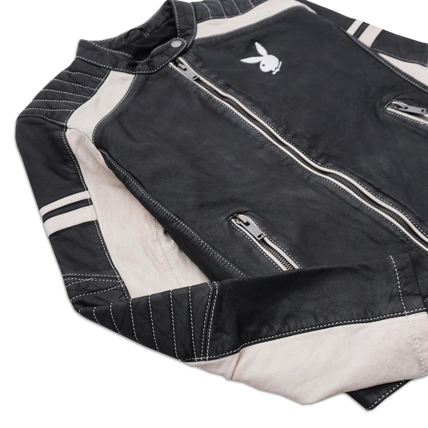 Playboy Jolya Giacca in Pelle Nera Vera Pelle Agnello