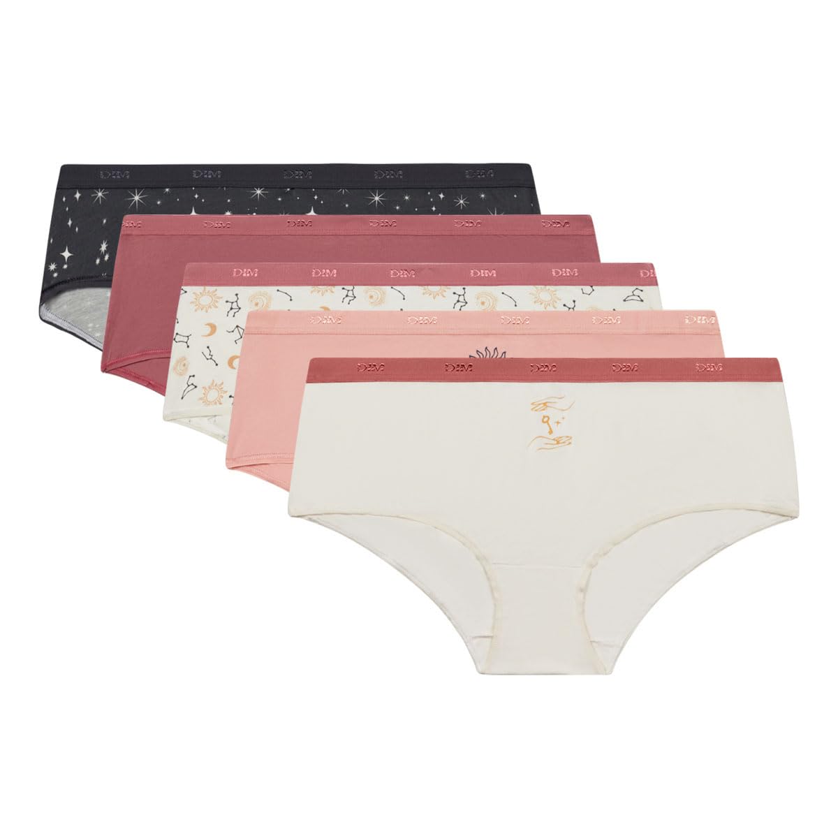DIM slip donna 5 pezzi cotone stretch multicolore