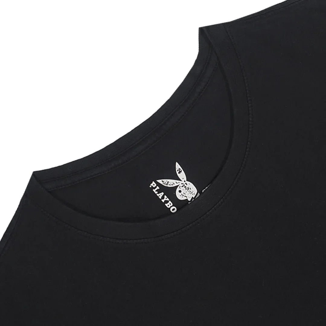 Playboy Distress Emblem Tee maglietta cotone nera vintage