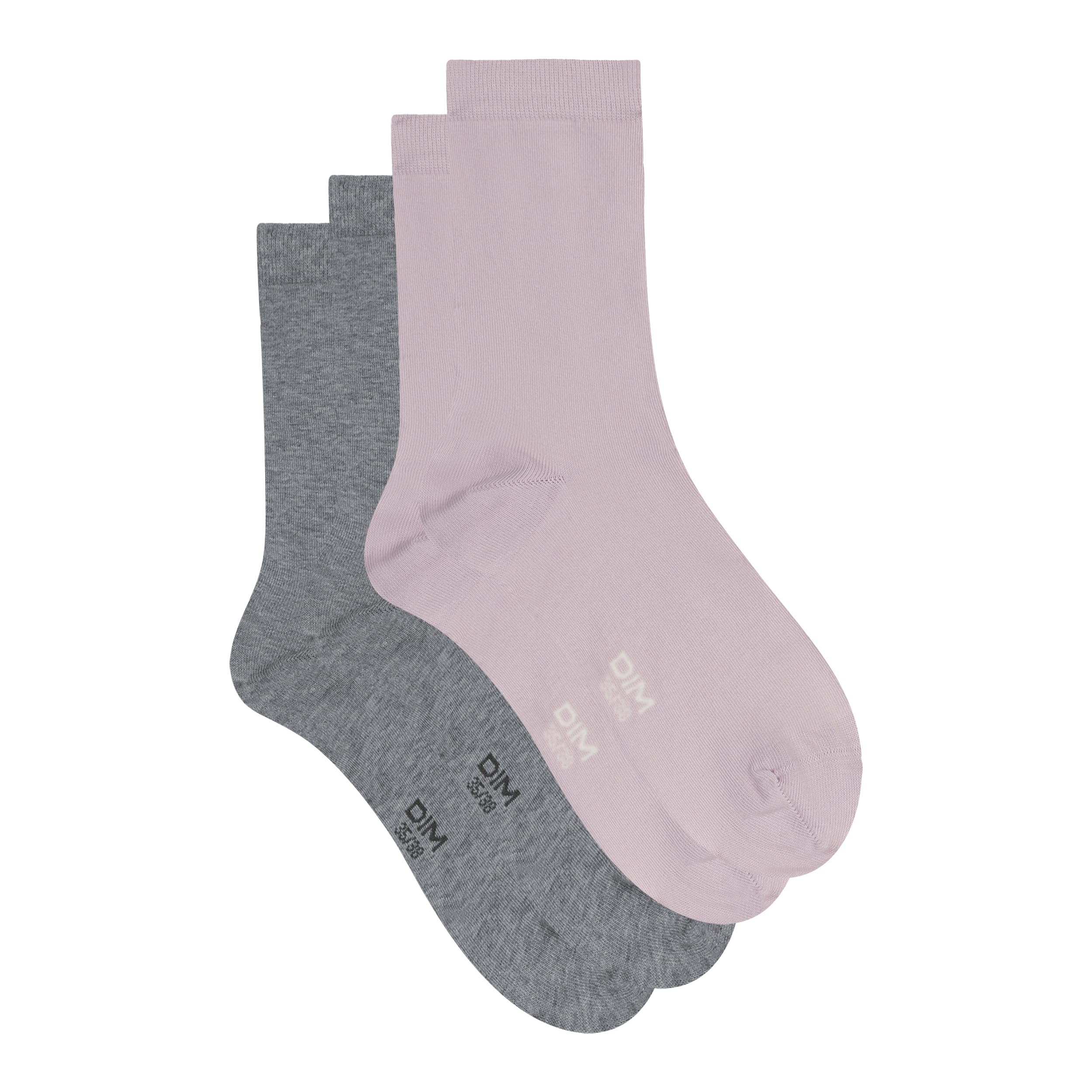 DIM Cotone calzini donna x2 ebene beige tallone rinforzato