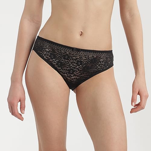 DIM Sublim Slip Donna Pizzo Nero XS-S Fiori