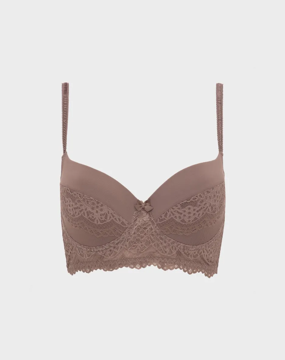 René Rofé Lace Longline Reggiseno 2 Pezzi in Pizzo