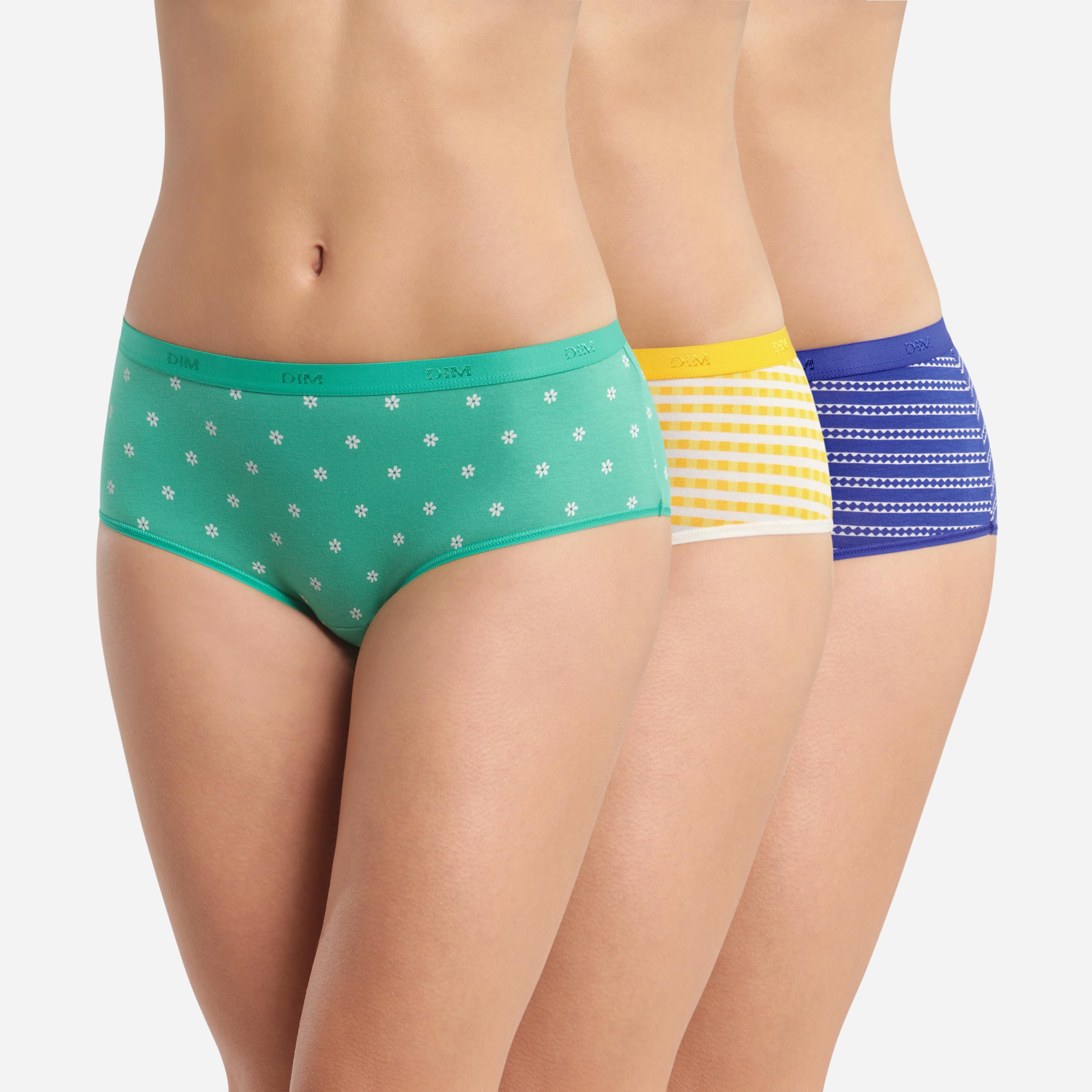 DIM Pockets culotte cotone donna x3 blu verde arancio S