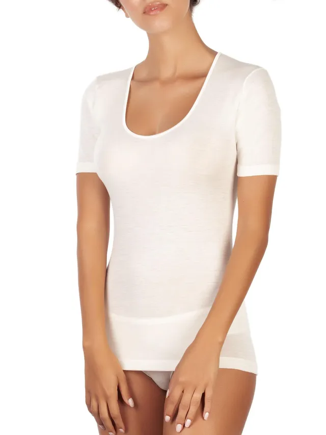 Egi 142 Maglia Intima Donna Lana Seta Bianca