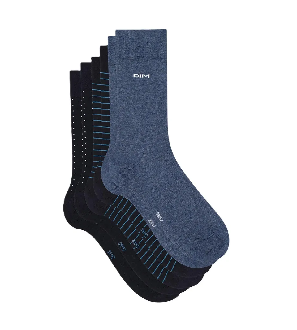 DIM Cotone calzini uomo x3 marina cotone traspirante