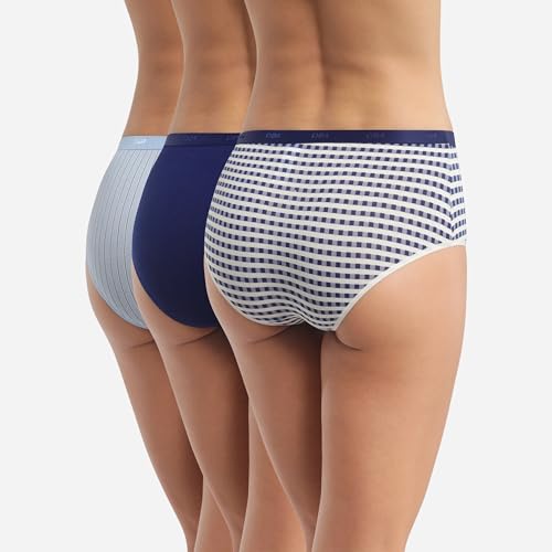 DIM Les Pockets culotte cotone x3 S nero blu grigio