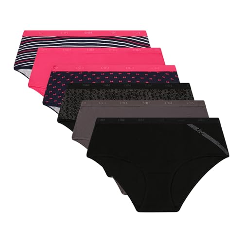 DIM Les Pockets Boxer Donna x6 L rosa nero cotone morbido