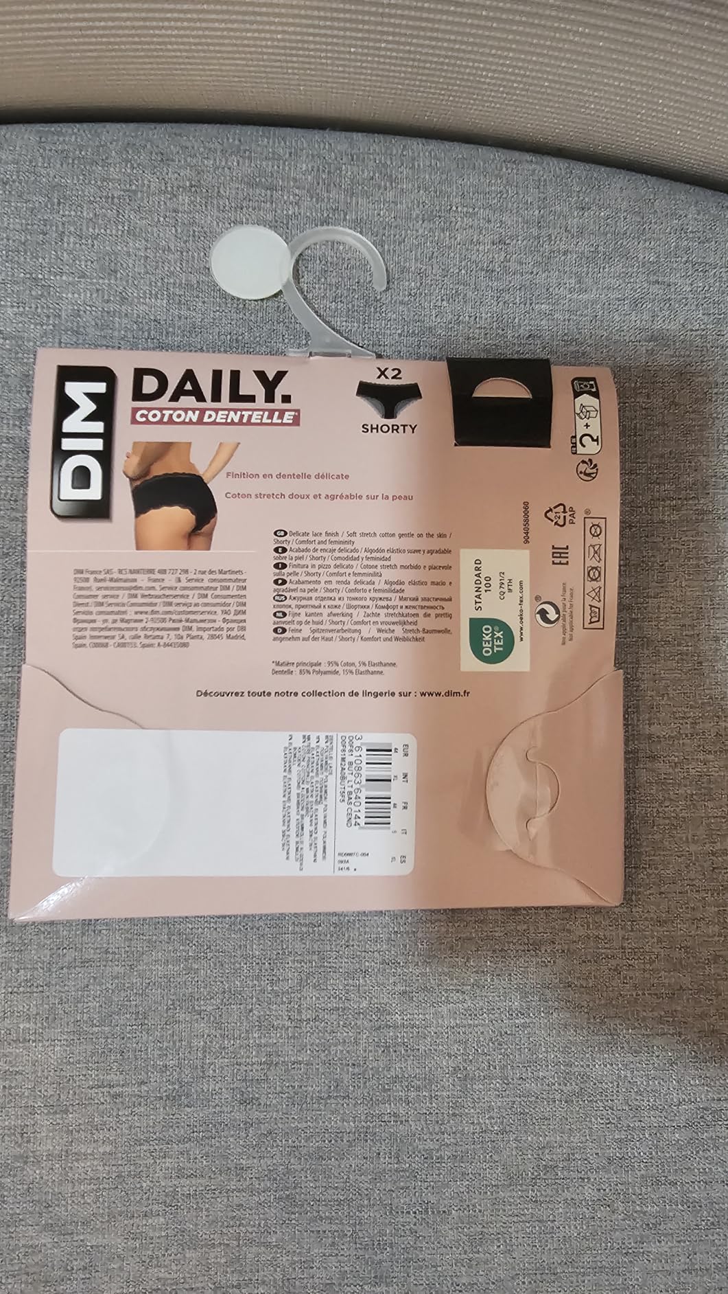 DIM Daily Cotone Pizzo shorty donna set 2 pezzi traspirante
