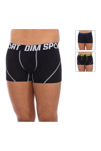 DIM Sport boxer corti uomo 3 pezzi neri cotone stretch