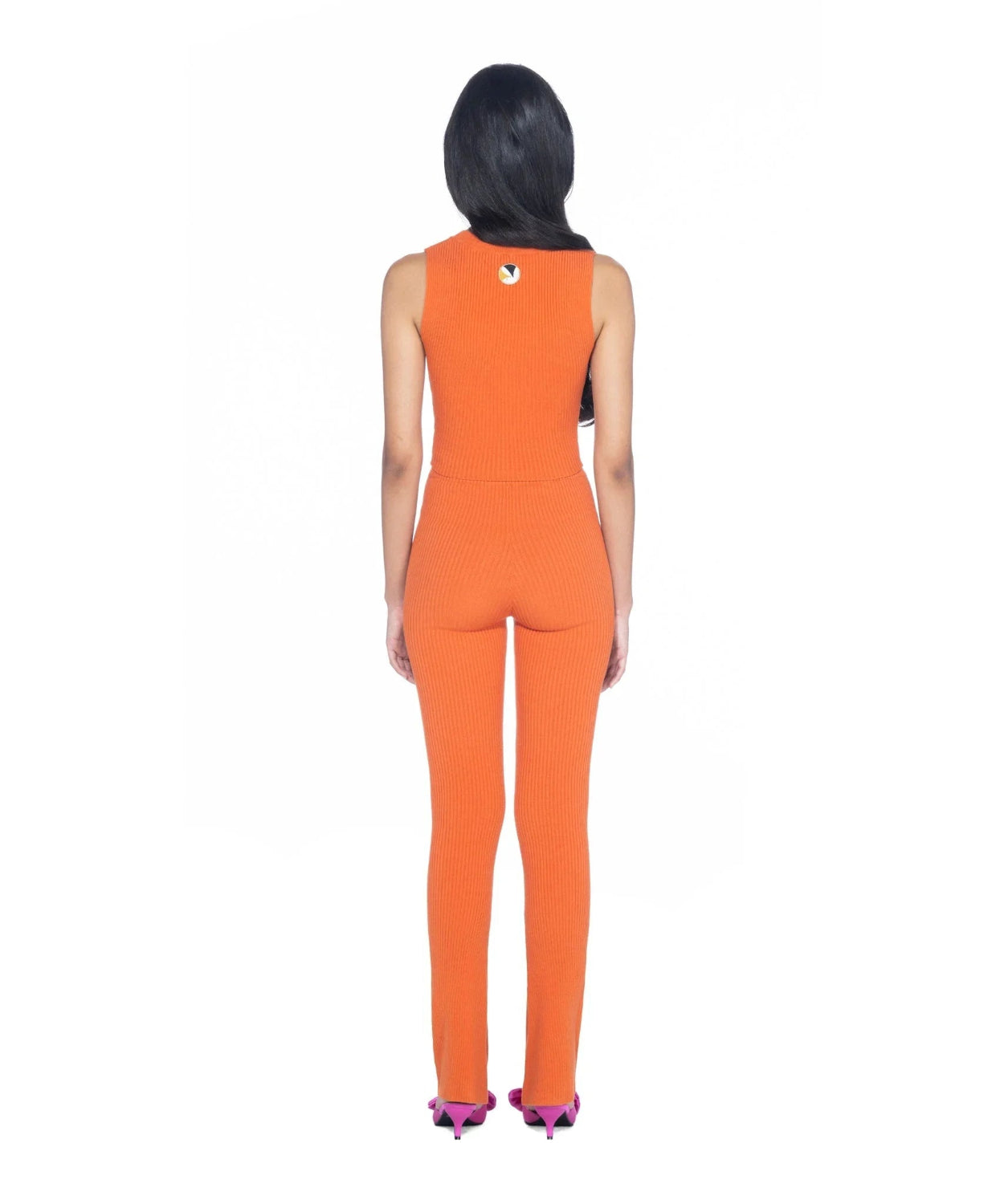 Playboy Cropped Ribbed canotta cropped nera in costina