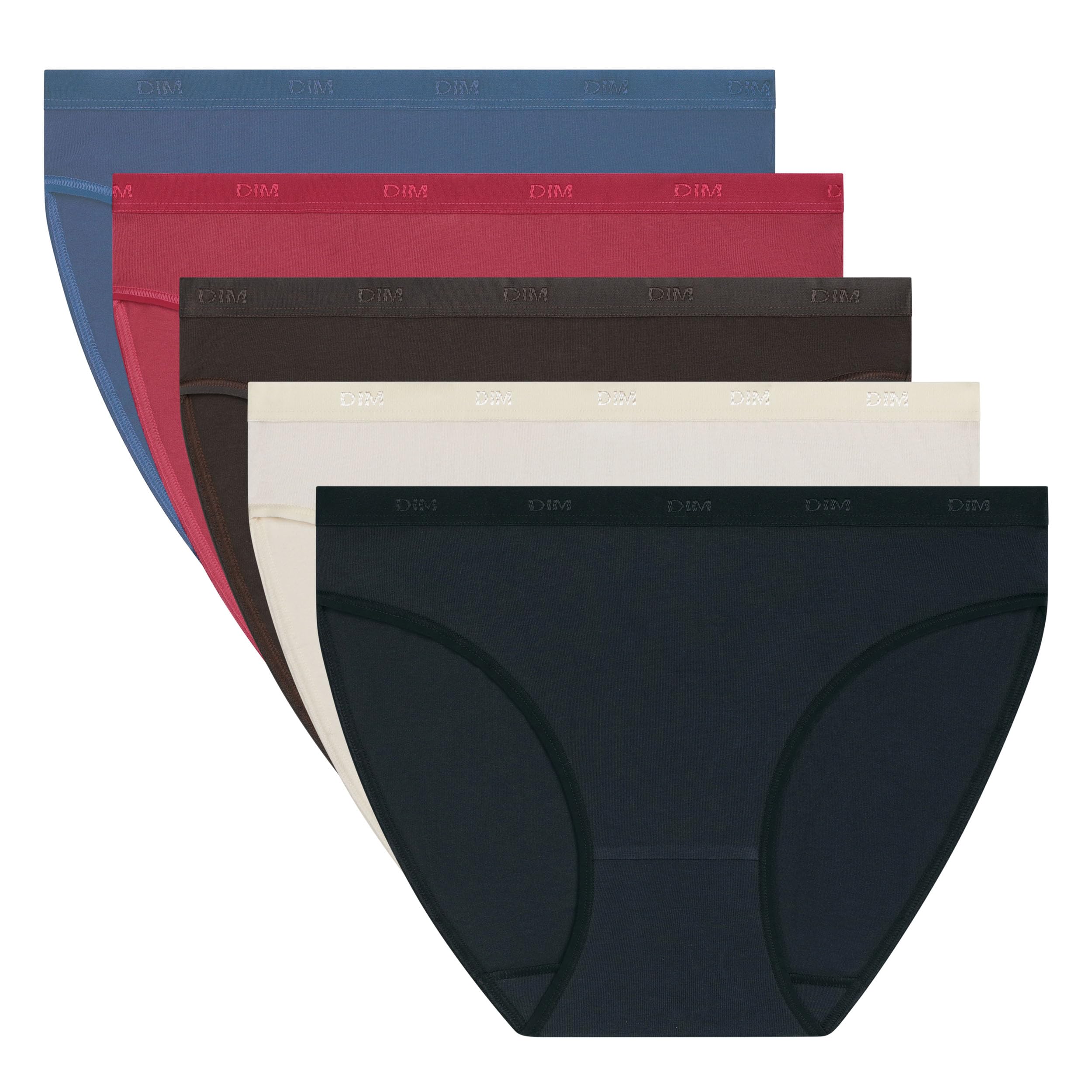 DIM Les Pockets Slip Donna 5 Pezzi Cotone Multicolore