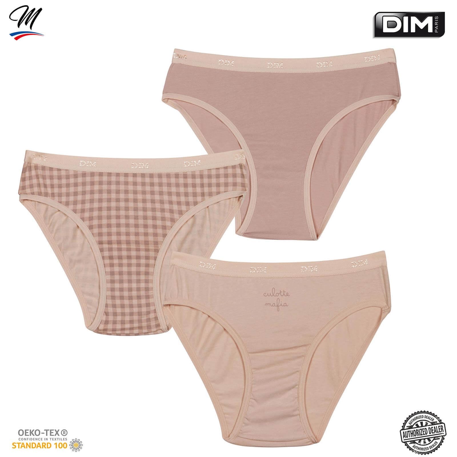DIM Les Pockets slip bambina cotone x3 10 anni pois
