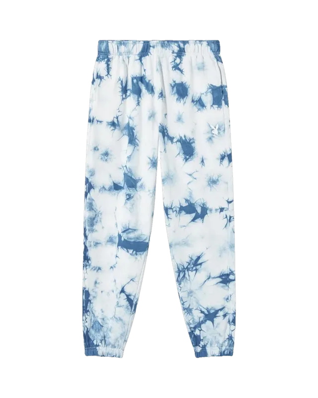 Playboy Crystal Tie-Dye Pantaloni tuta blu relaxed