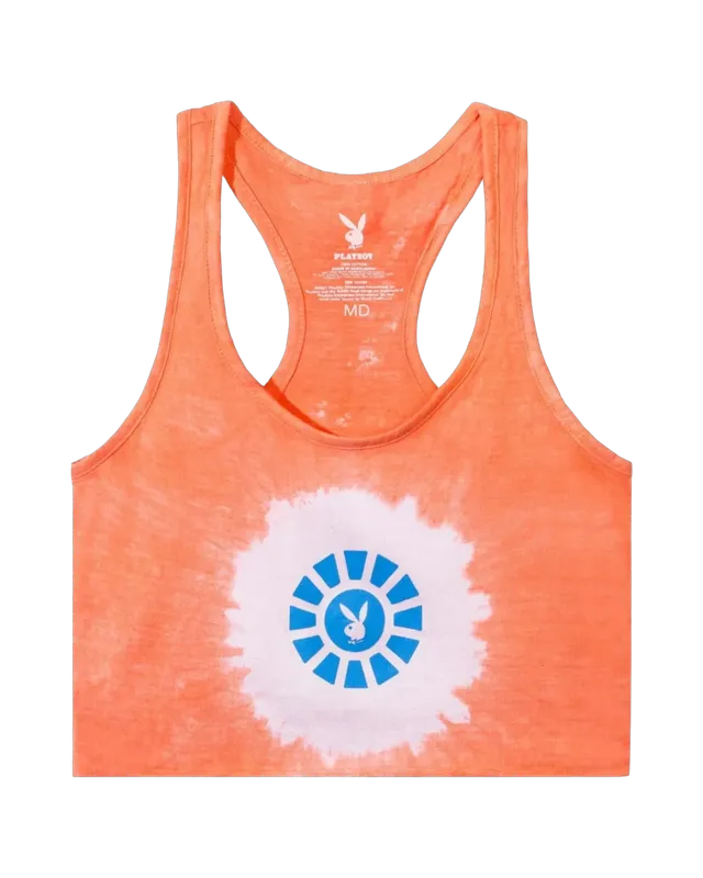 Playboy Sunburst canotta corta cotone tie-dye