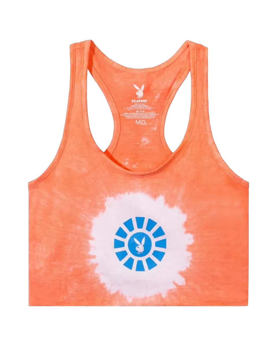 Playboy Sunburst canotta corta cotone tie-dye