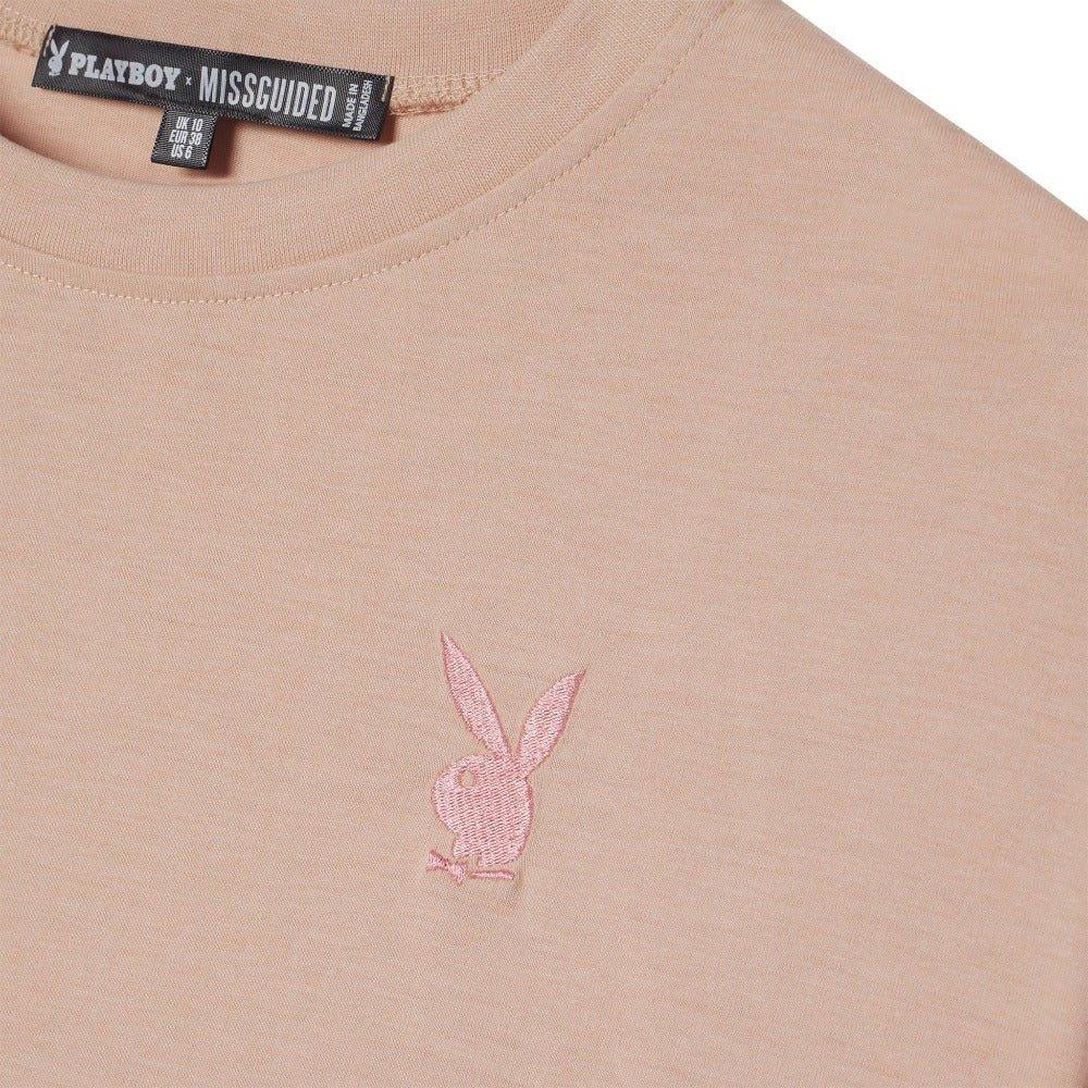 Playboy x Missguided t-shirt donna rosa oversize