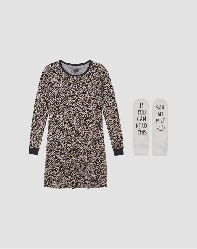 René Rofé Butter Soft Sleepshirt camicia notte con calzini