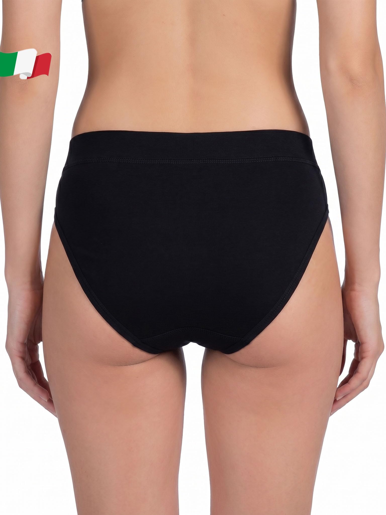Egi 600 slip donna midi cotone 2 pezzi bianco nero