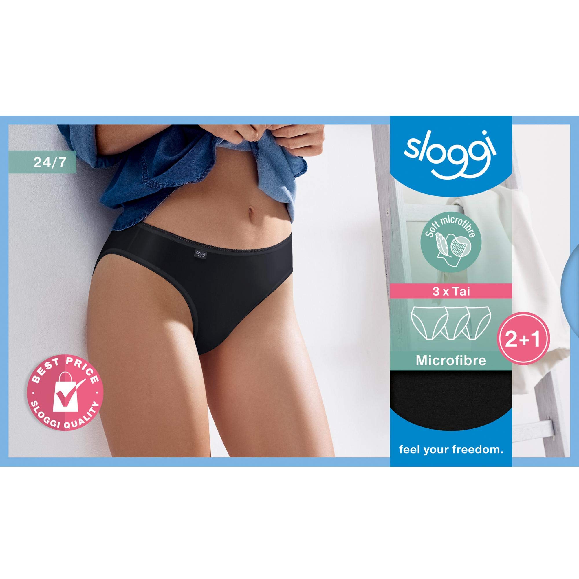 Sloggi 24/7 Microfibre Tai slip donna x3 nero 42