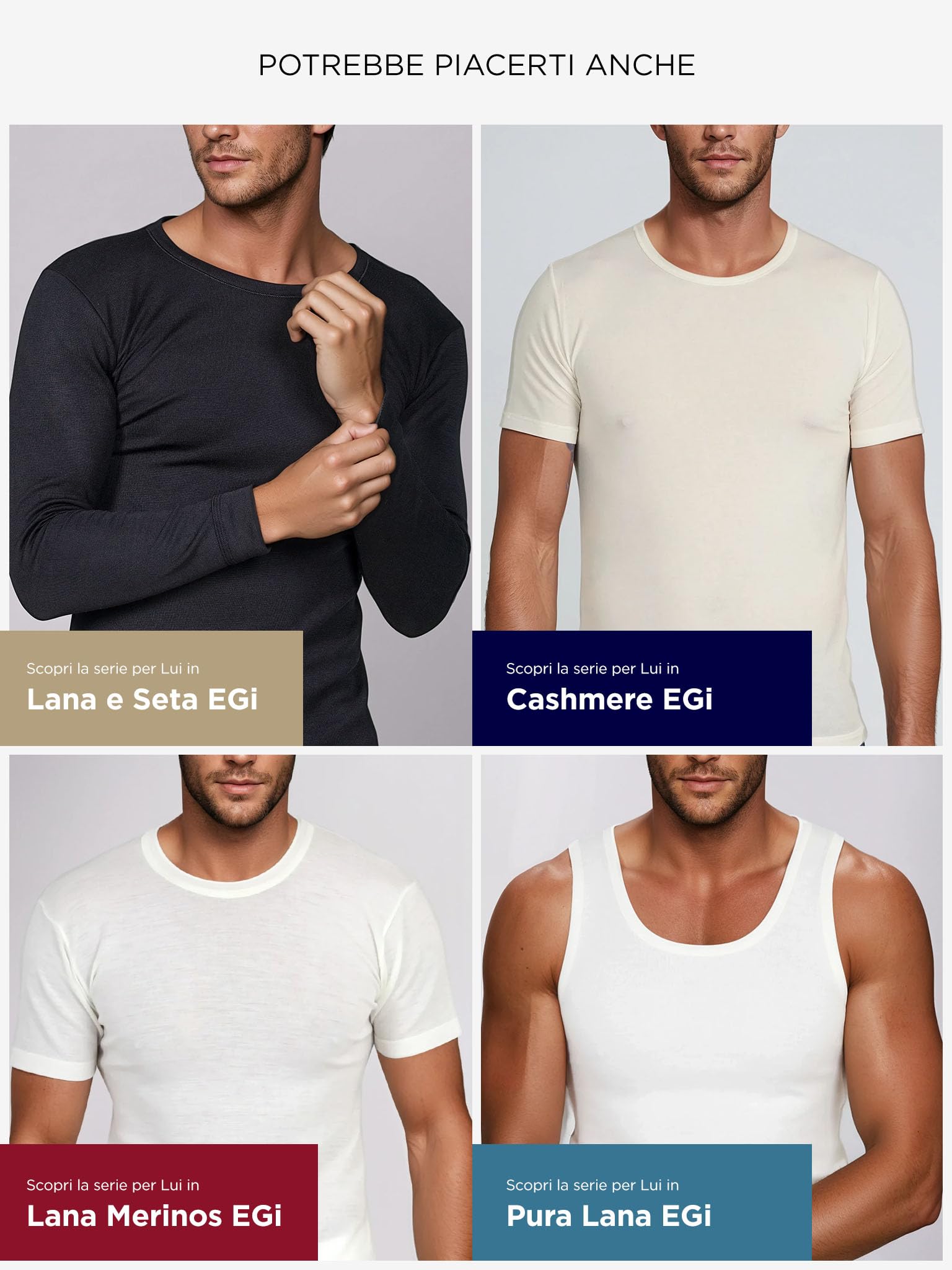 Egi 471 Maglia Intima Uomo Lana Girocollo M