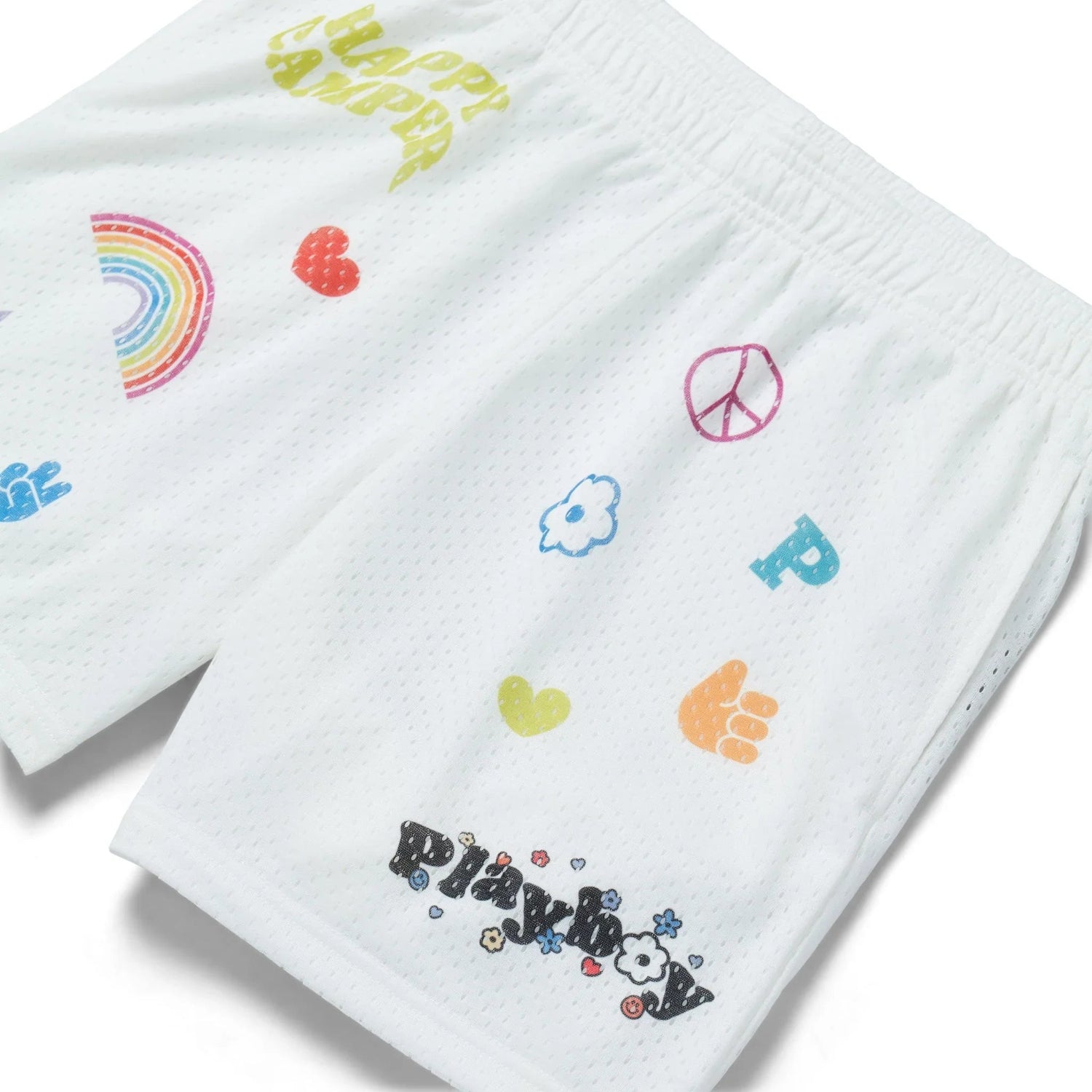 Playboy Basketball Shorts pantaloncini Star White vita alta