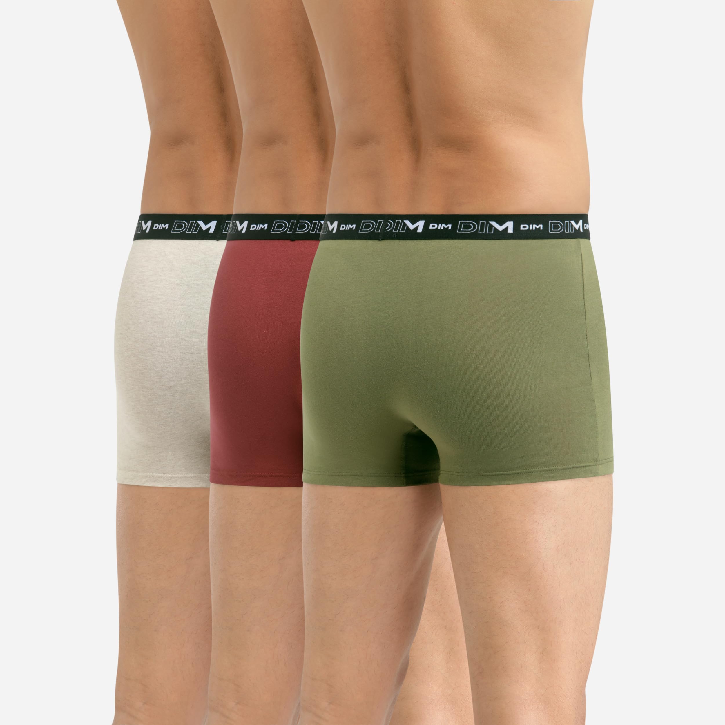 DIM Essential boxer uomo cotone x3 M beige rosso