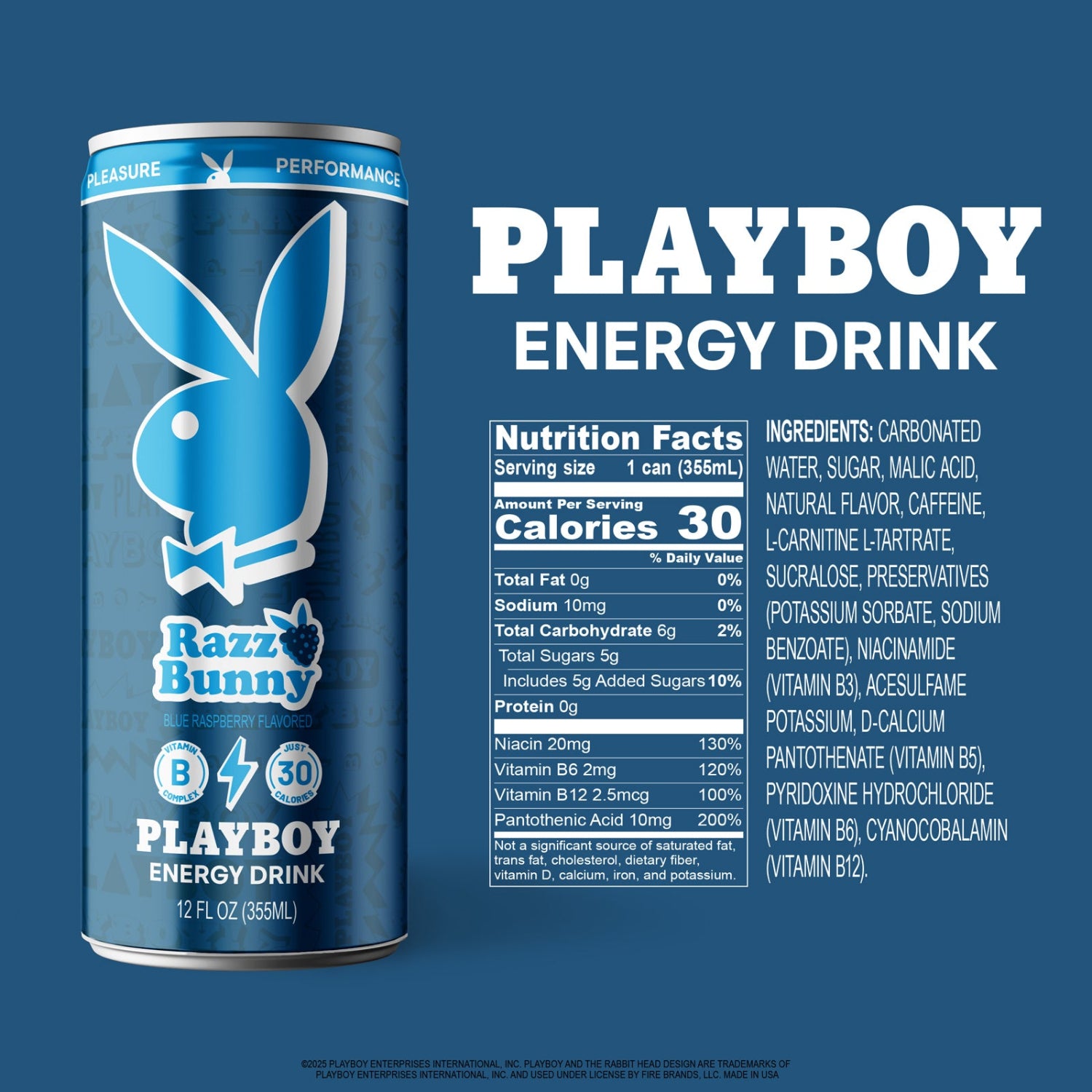 Playboy Razz Bunny bevanda energetica 12 lattine