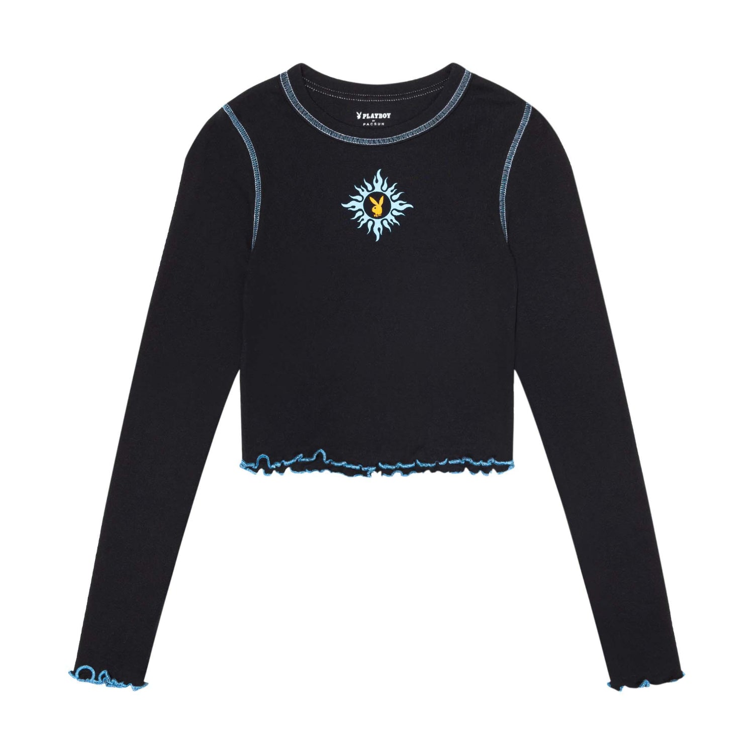 Playboy Contrast Stitch maglia maniche lunghe viola