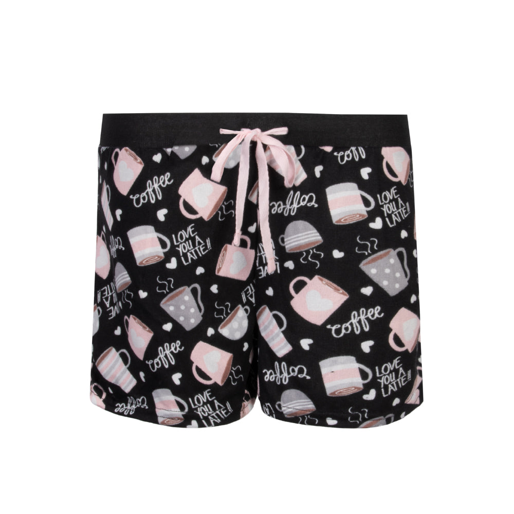 René Rofé Hacci Shorts Set pigiama corto 2 pezzi cuori caffè