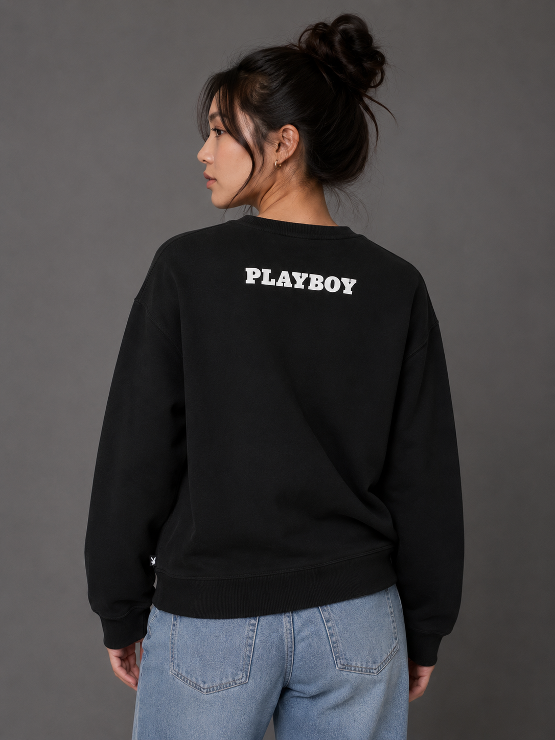 Playboy The Great Frog Crewneck felpa girocollo nera cotone