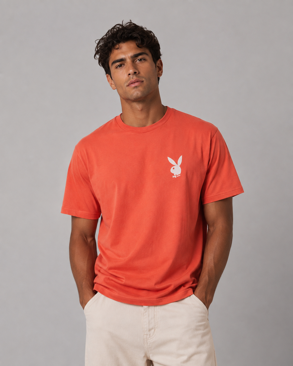 Playboy Kaya Cover t-shirt arancione cotone unisex