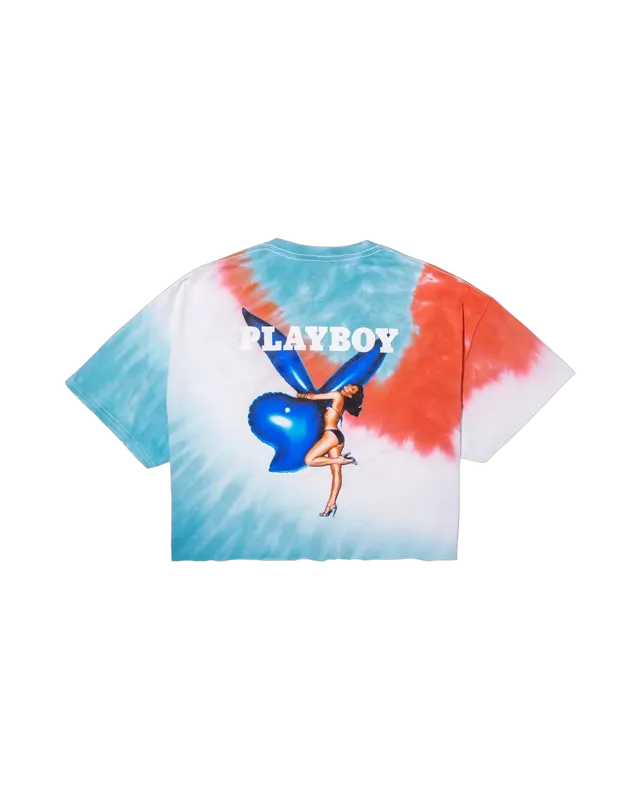 Playboy July 1977 crop t-shirt tie dye cotone M