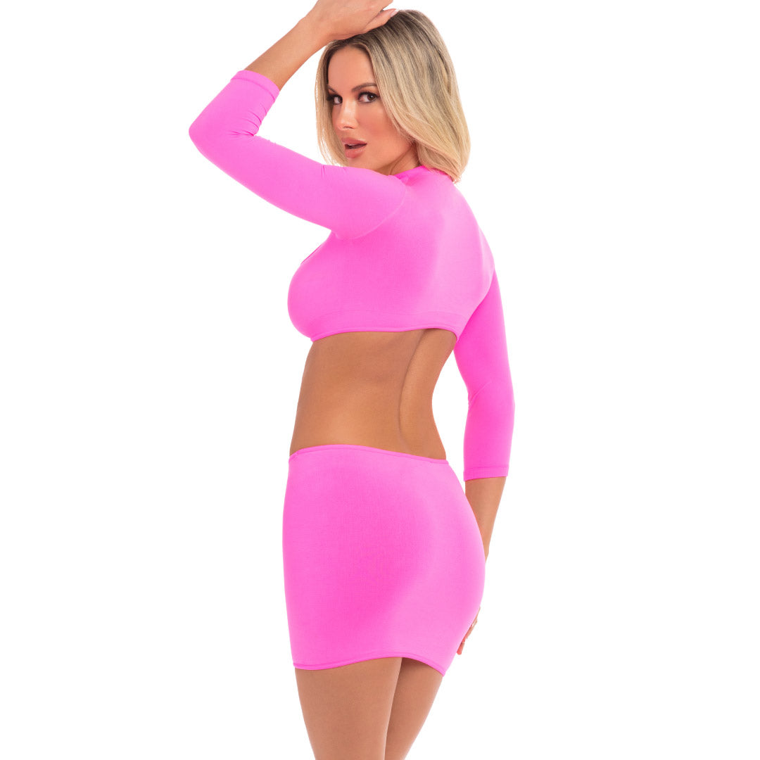 René Rofé Stop & Stare set intimo 2 pezzi nero S/M scollato