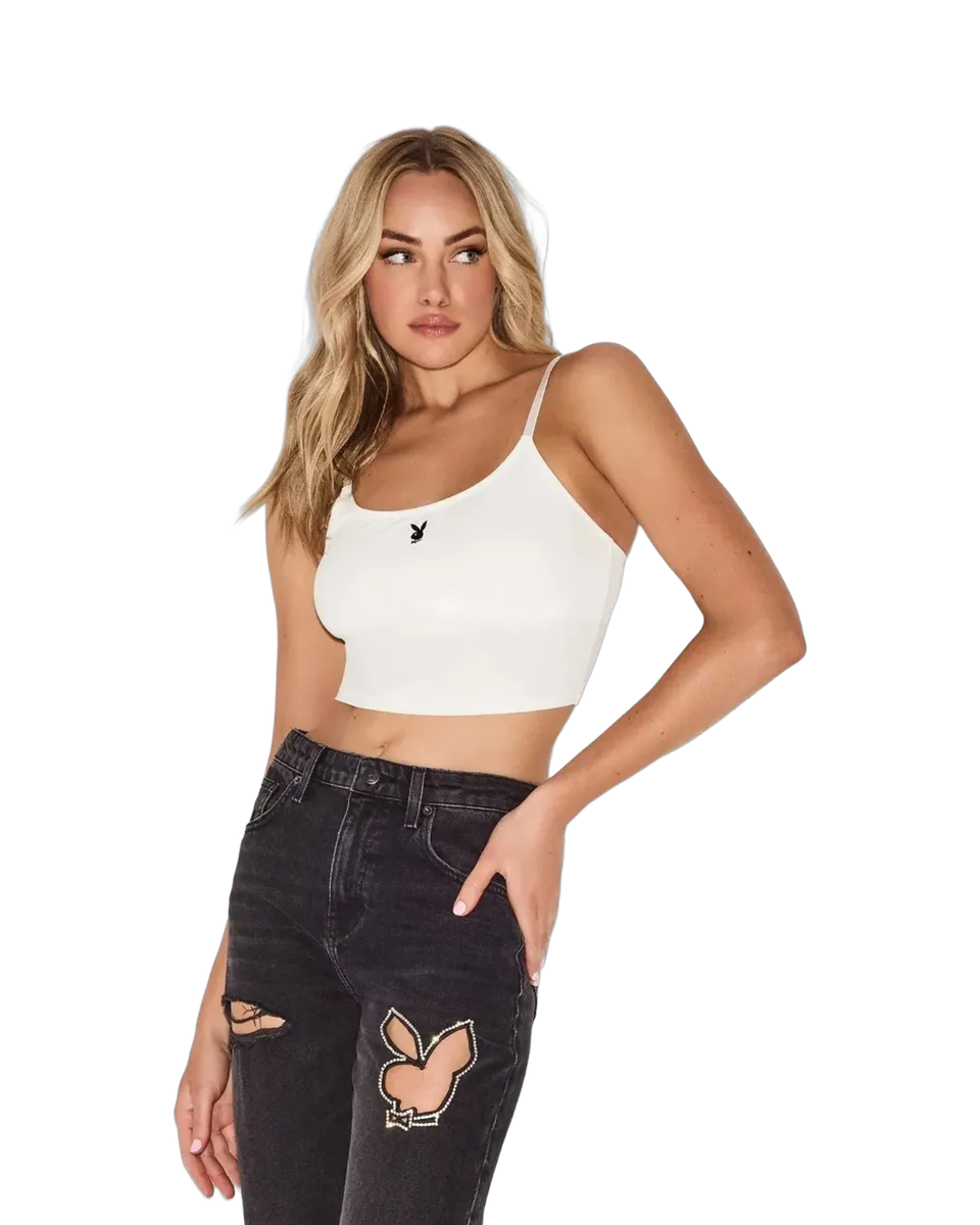 Playboy Essentials Modal canotta bianca spalline
