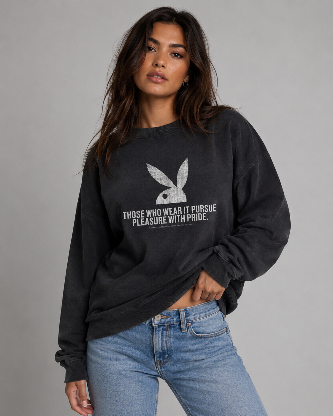 Playboy Bunny Pursue felpa bianca oversize unisex